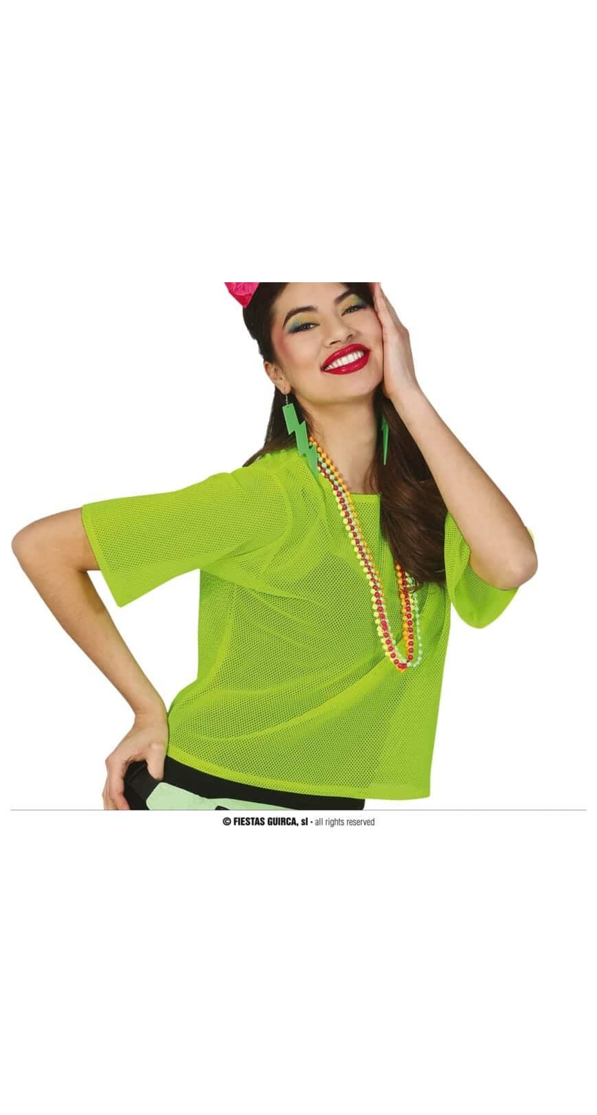 Neon Green Fishnet T-Shirt - Adult One Size