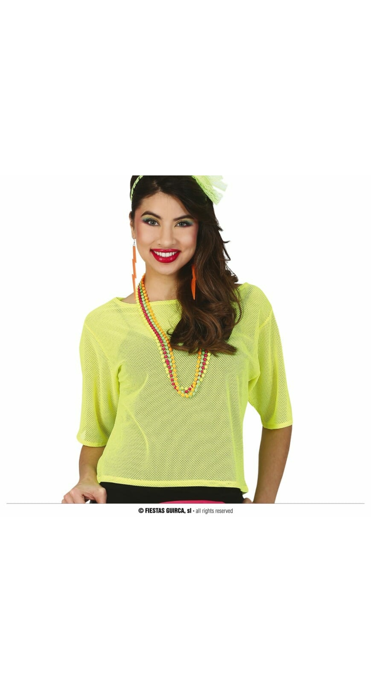 Neon Yellow Fishnet T-Shirt - Adult One Size