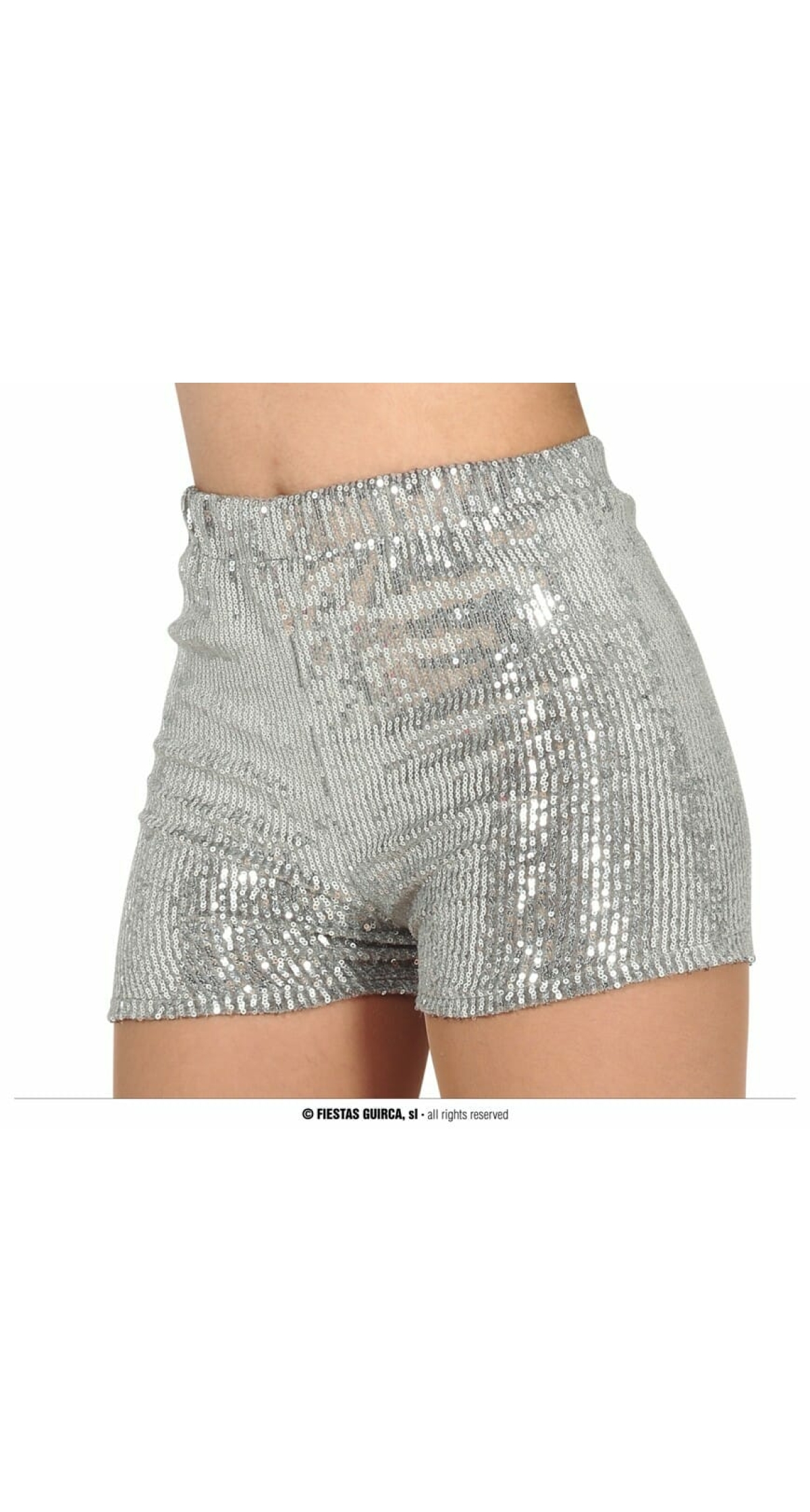 Sequin Shorts Silver - Adult Size Large (42-44)