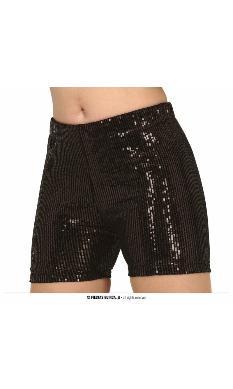 Sequin Shorts Black - Adult Size Large (42-44)