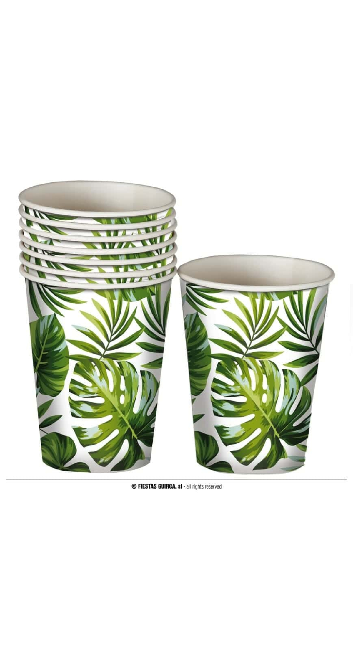 Hawaiian Leaves Cups 240ml - 6pk