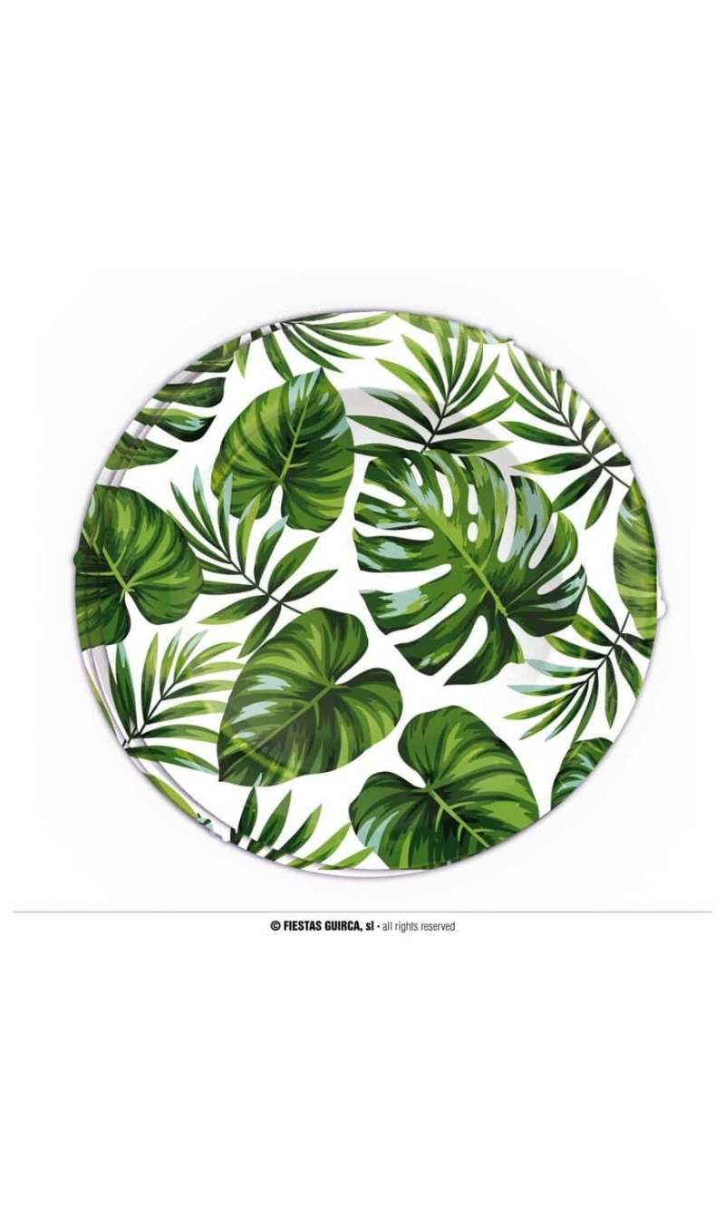 Hawaiian Leaves Plates - 6pk