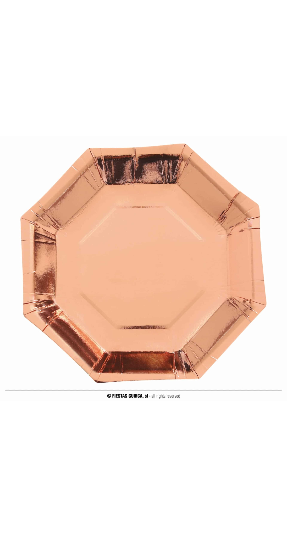 Rose Gold Octagonal Plates 23cm - 6pk