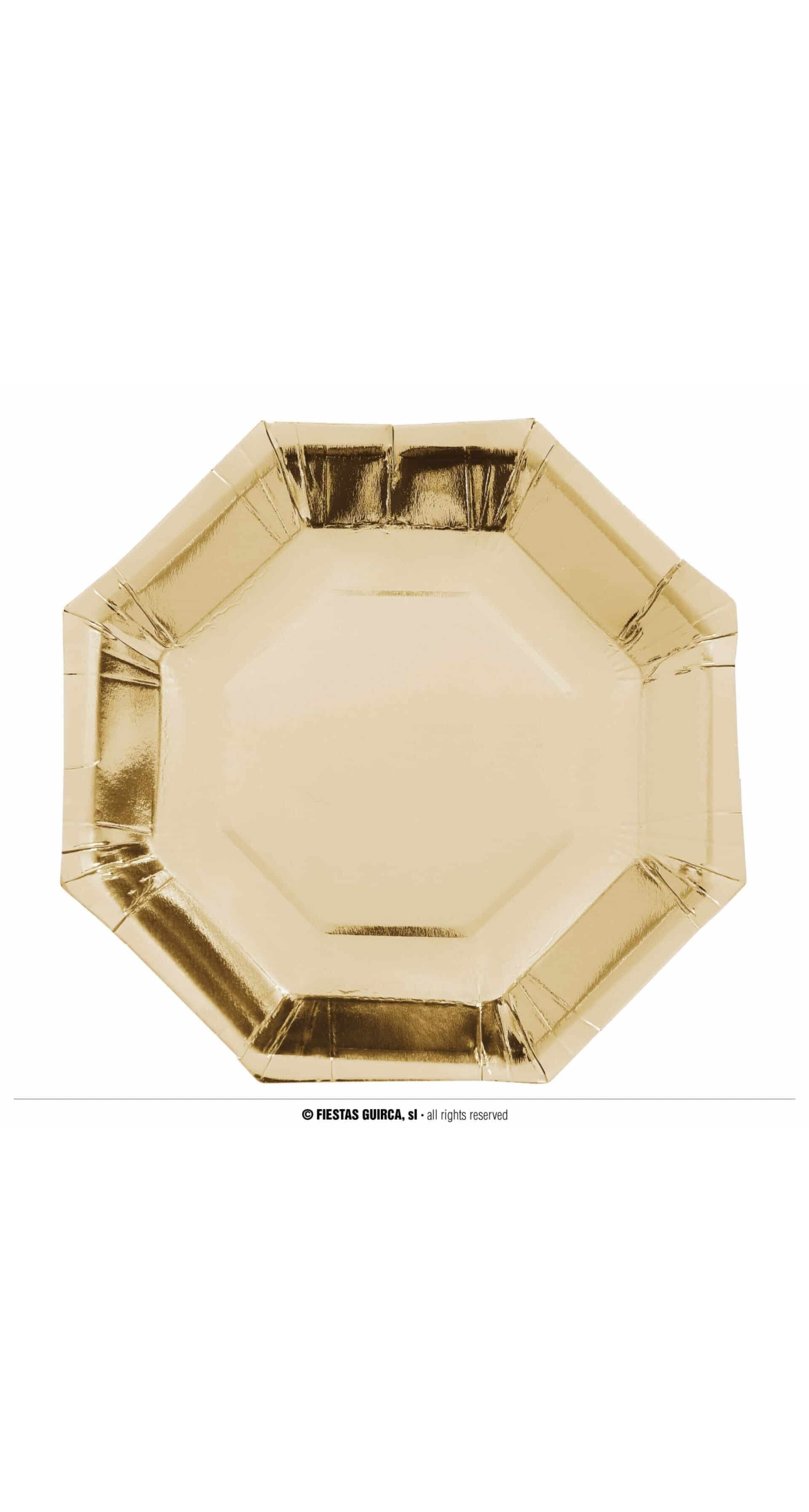 Gold Octagonal Plates 23cm - 6pk