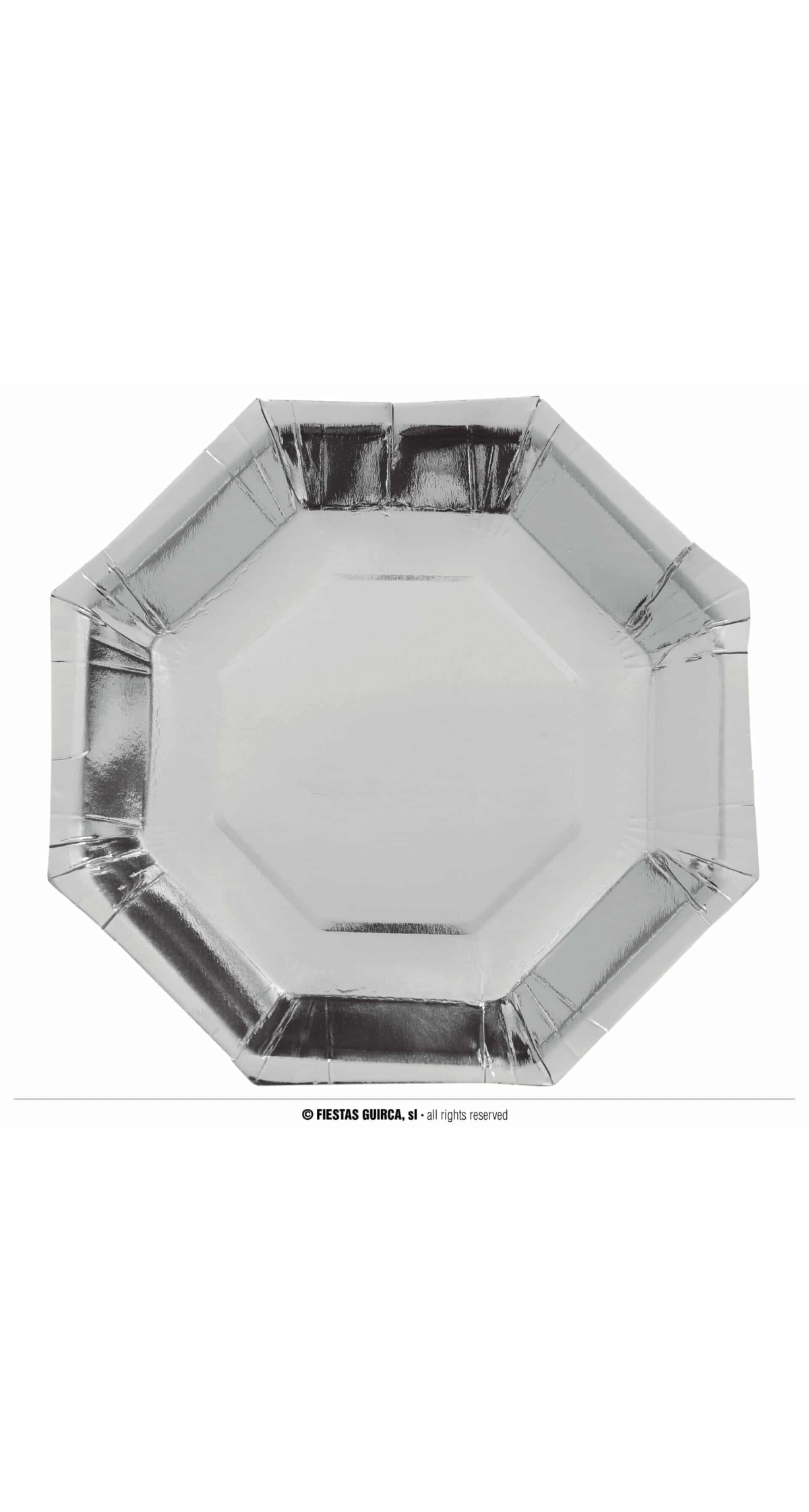 Silver Octagonal Plates 23cm - 6pk