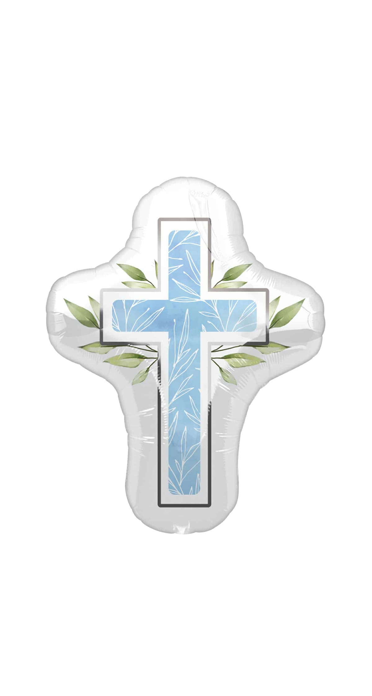 Religious Blue Cross SuperShape Foil Balloon - 58 x 71cm