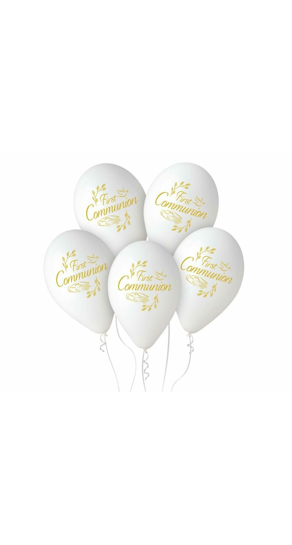 Premium Latex Balloons First Communion 13" - 5pk