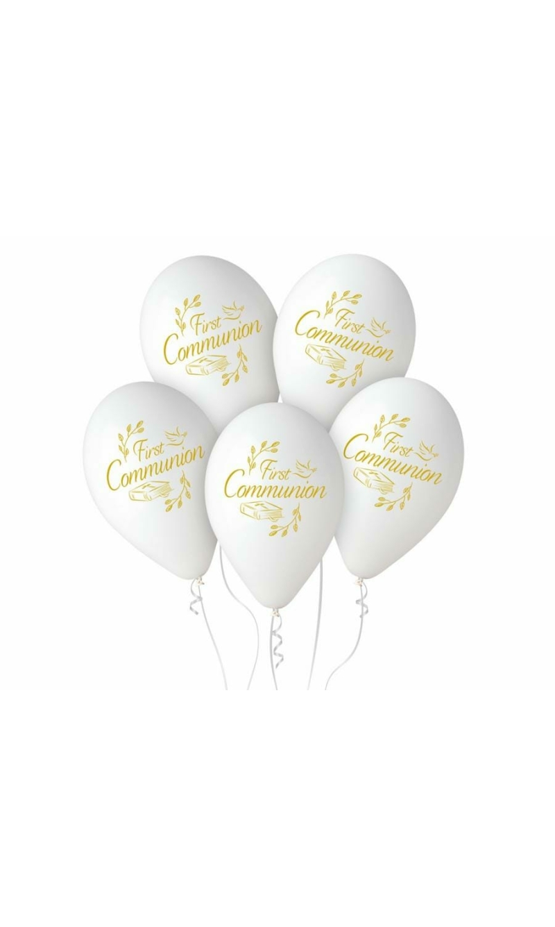 Premium Latex Balloons First Communion 13" - 5pk