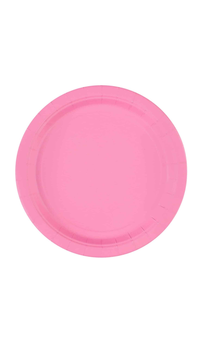 New Pink Paper Plates 23cm - 8pk