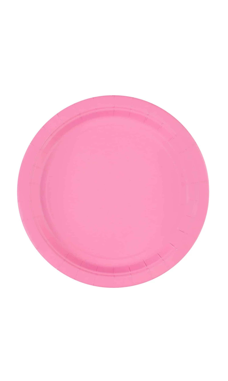 New Pink Paper Plates 23cm - 8pk