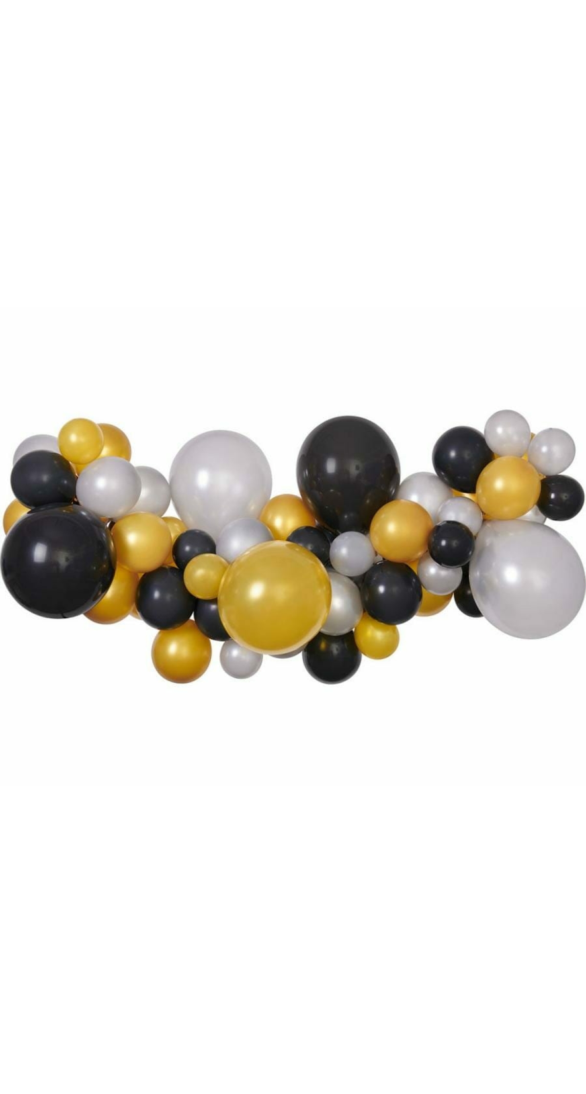 DIY Balloon Garland Silver,Gold & Black - 65pk