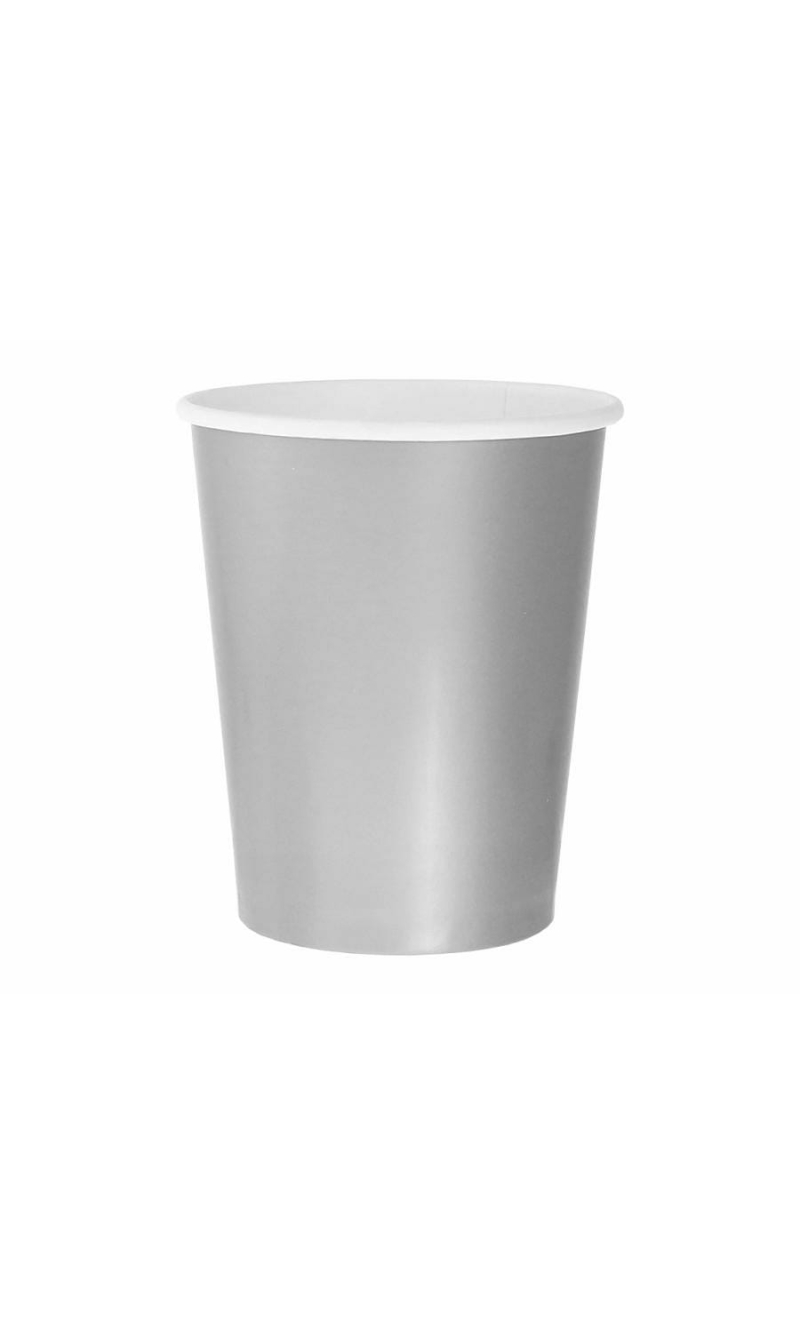 Paper Cups Solid Color Silver 270ml - 14pk