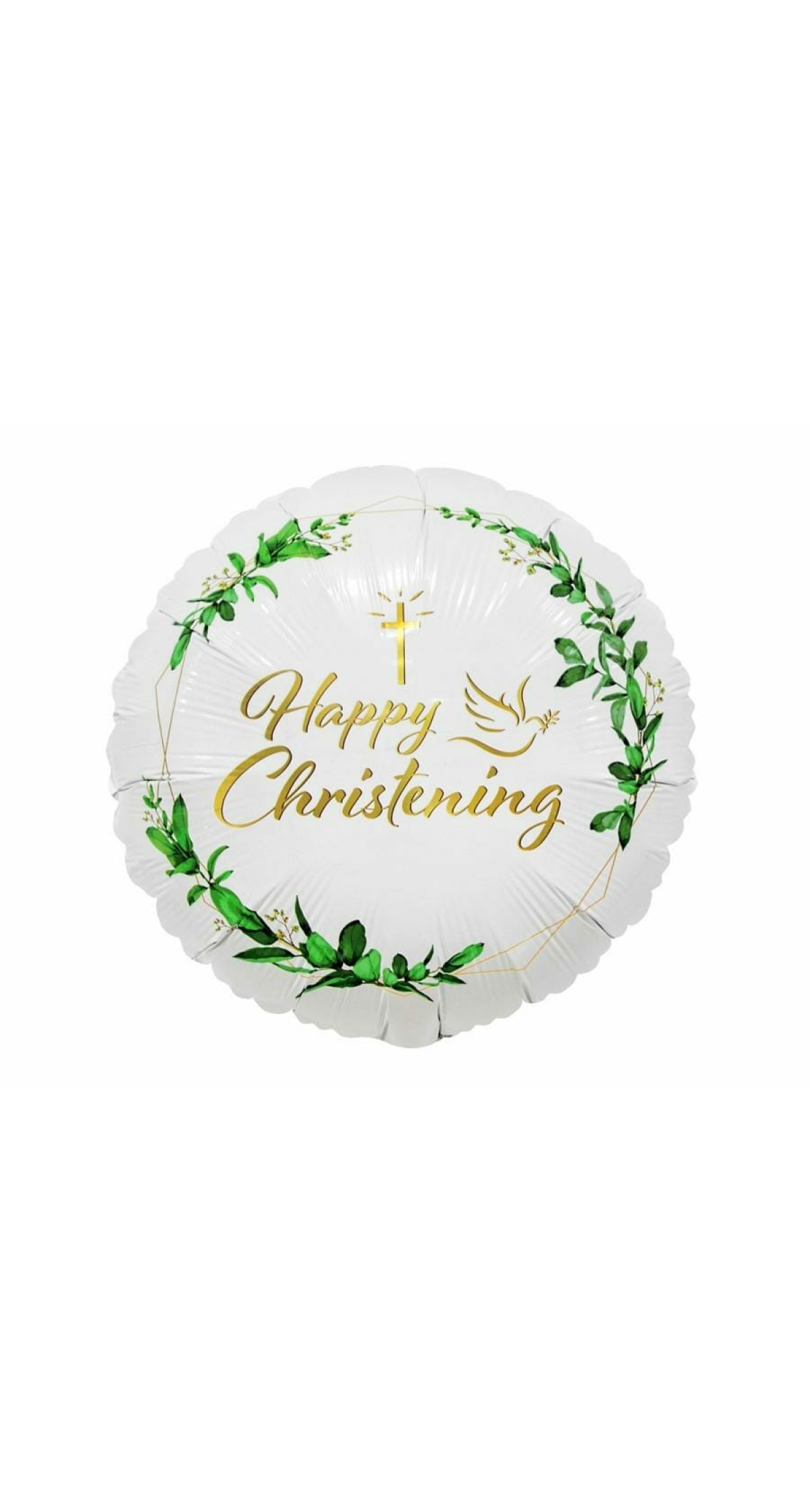 Foil Balloon Happy Christening (Cross & Dove) - 18"