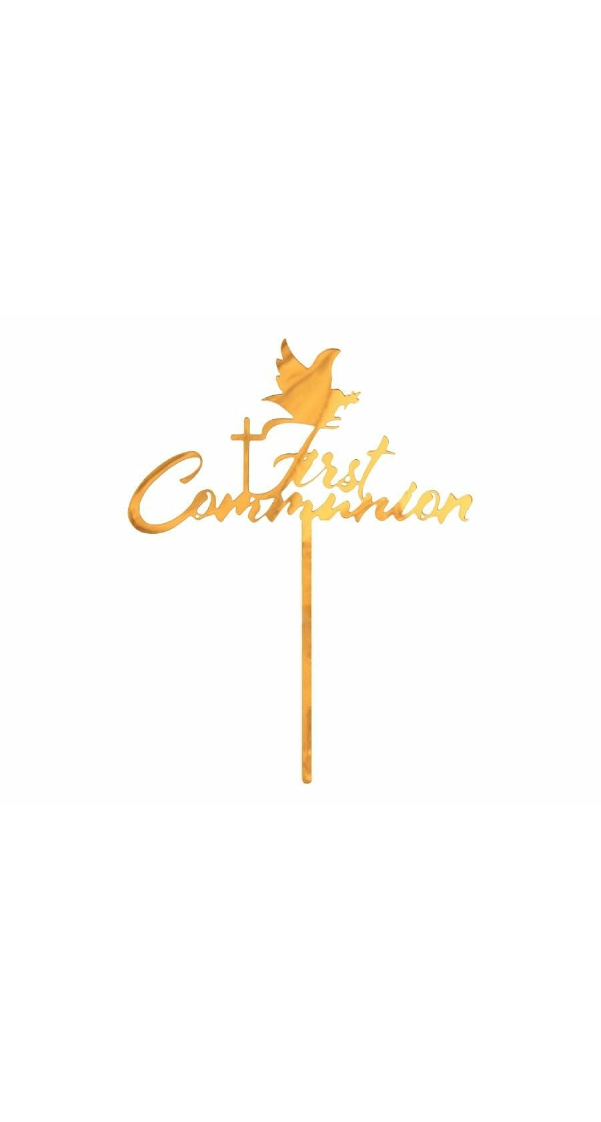 Cake Topper First Communion Gold - 13x17cm