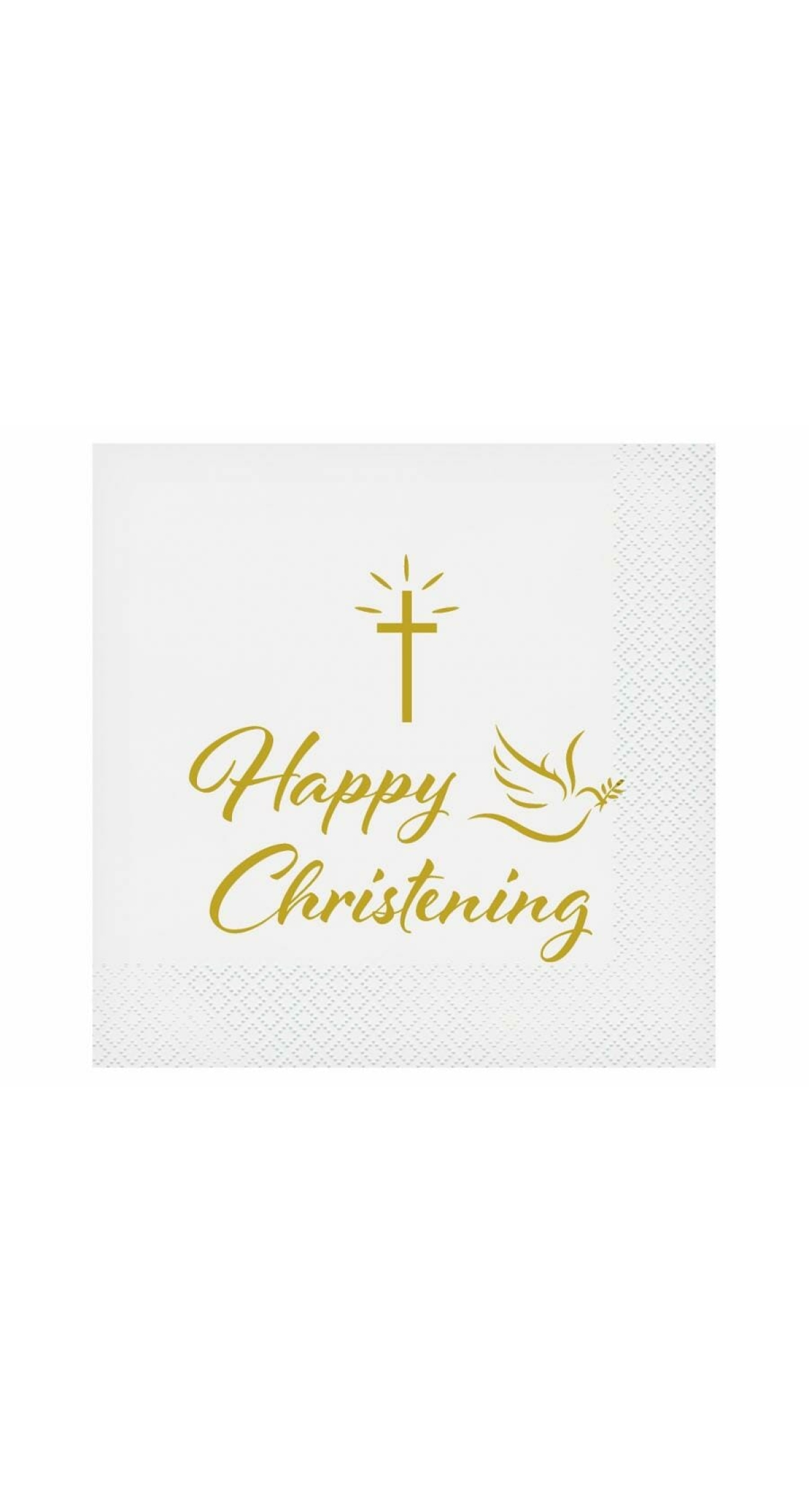 Paper Napkins Happy Christening (Cross & Dove) 33x33cm - 20pk
