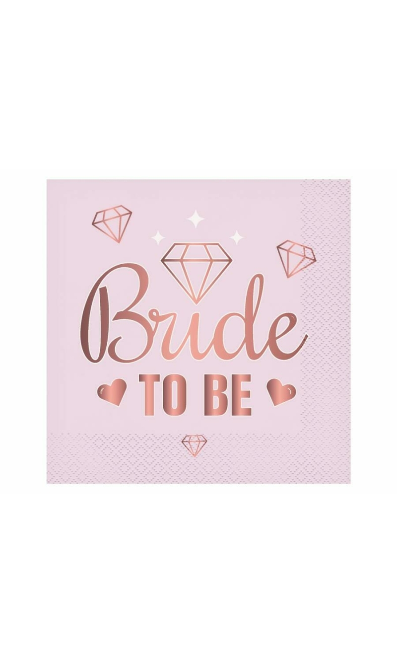Paper Napkins Bride To Be (Pink) 33x33cm - 20pk