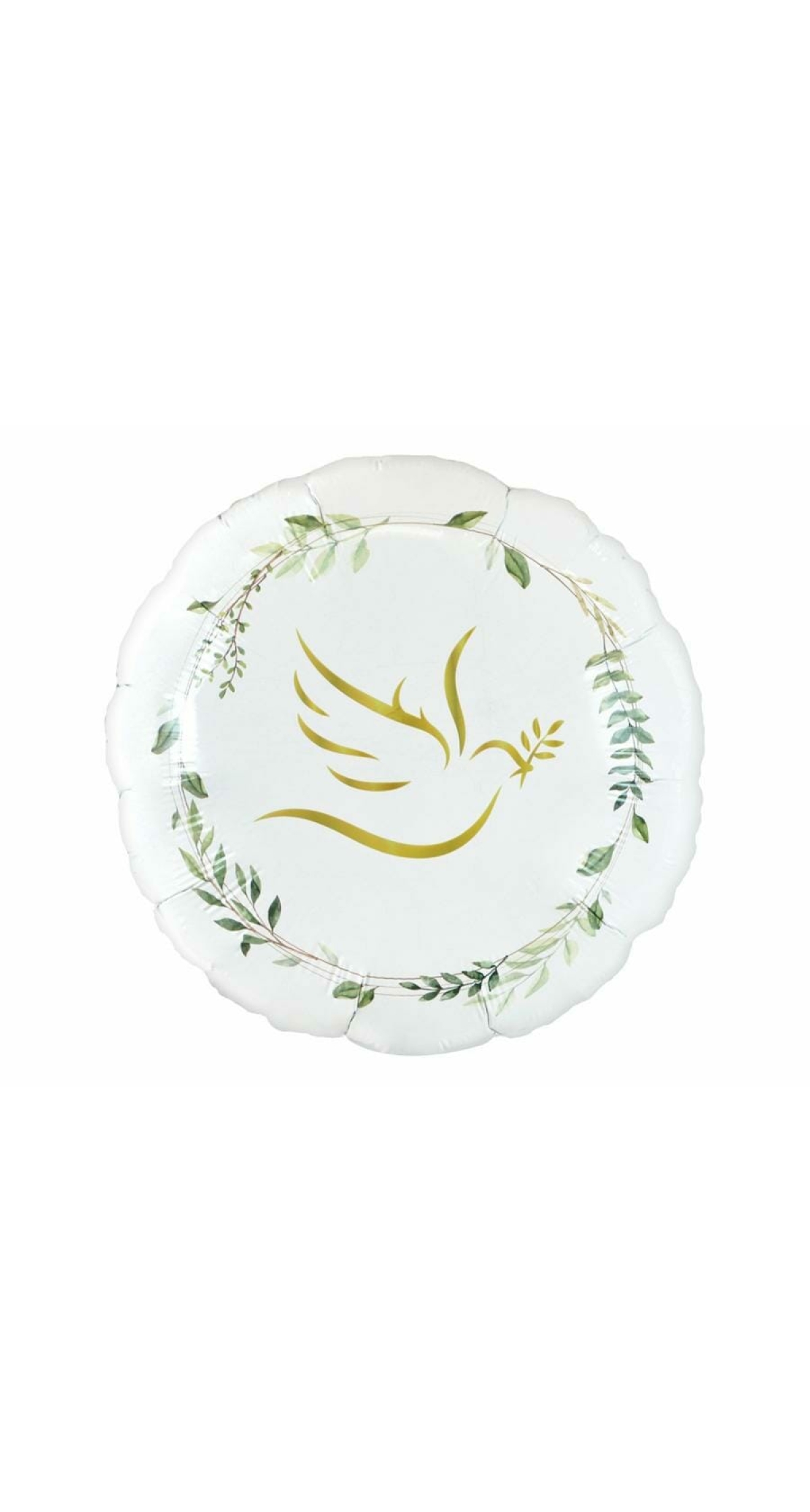 Foil Balloon Dove With Leaves - 18"