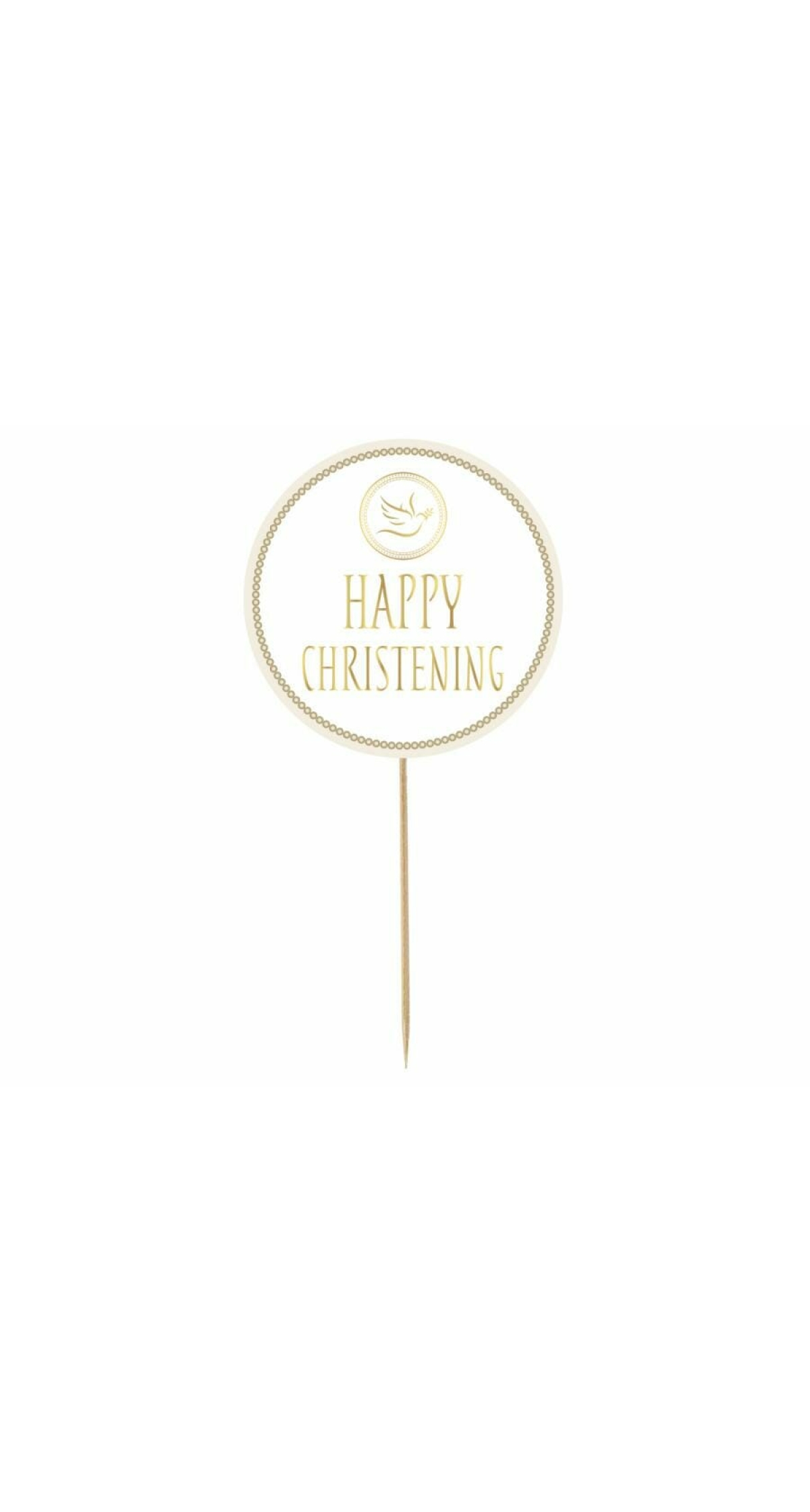 Cake Topper Happy Christening (Dove) - 14cm