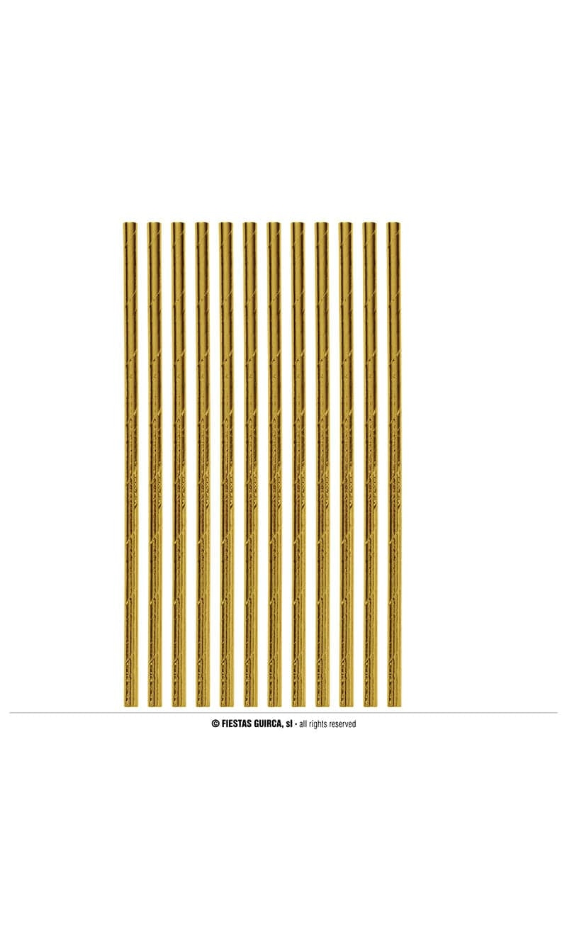 Gold Straws 6x200mm - 12pk