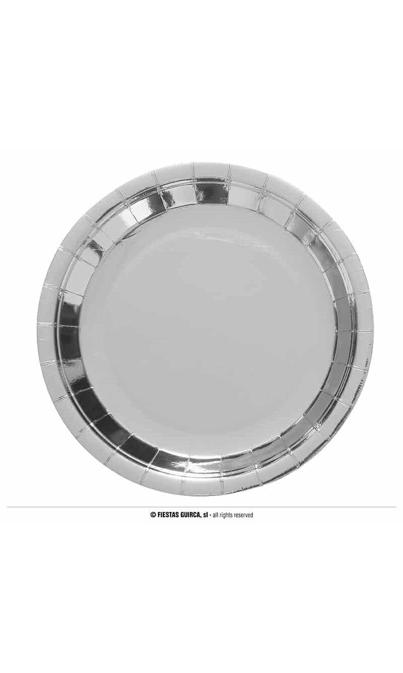 Silver Plates 23cm - 6pk