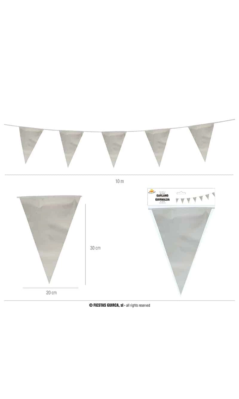 Silver Pennant Flag Banner (20x30cm) - 10mt 