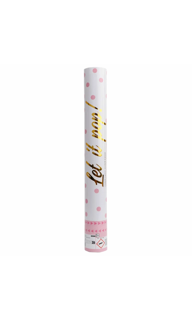 Confetti Cannon / Popper Pink Paper 40cm