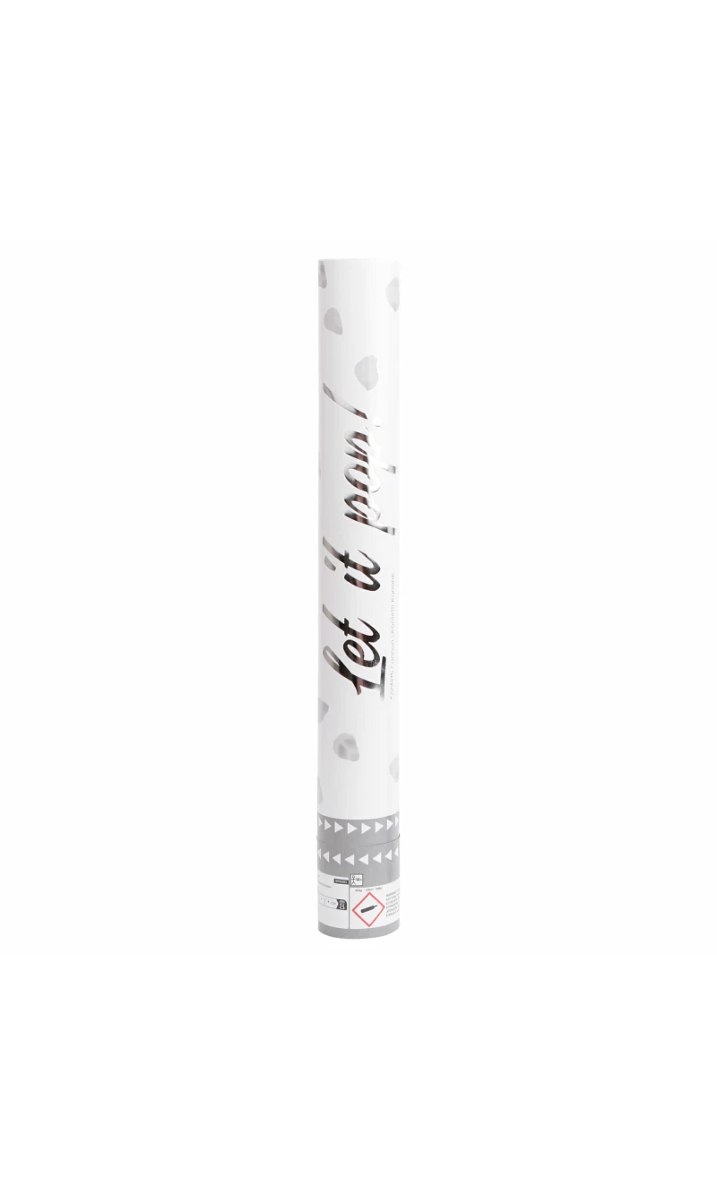 Confetti Cannon / Popper Rose Petals White Paper 40cm