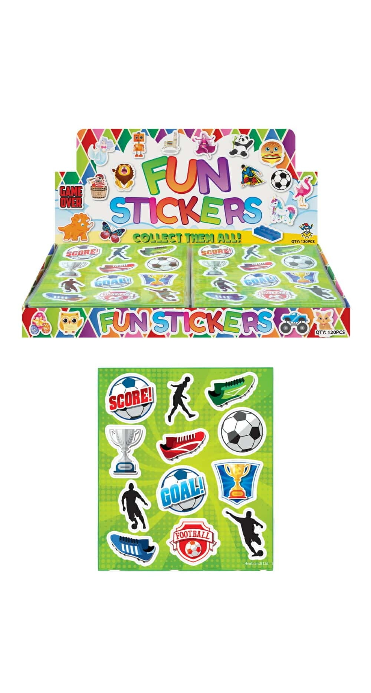 Mini Party Favor Football Sticker Sheets (10cm x 11.5cm) - 1pk