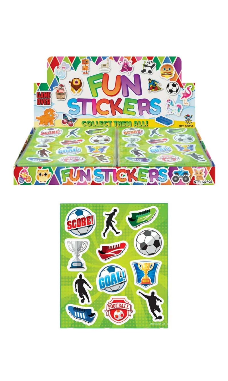 Mini Party Favor Football Sticker Sheets (10cm x 11.5cm) - 1pk