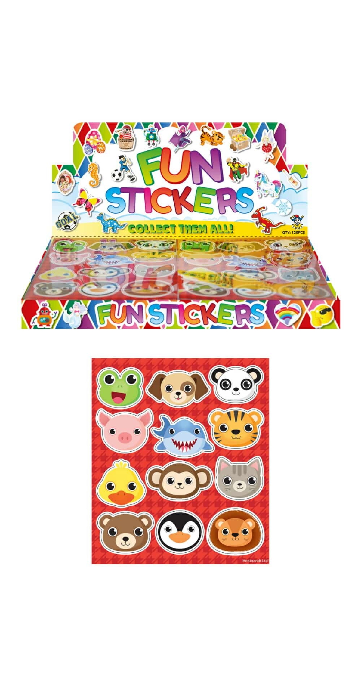 Mini Party Favor Animal Sticker Sheet (10cm x 11.5cm) - 1pk