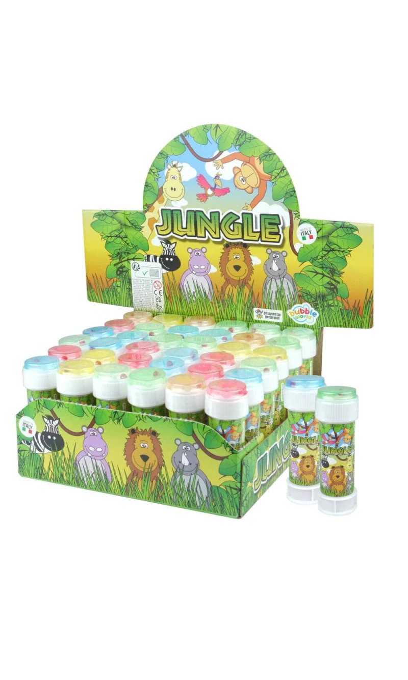 Jungle Animal Bubble Tub with Wand (60ml) - 1pc