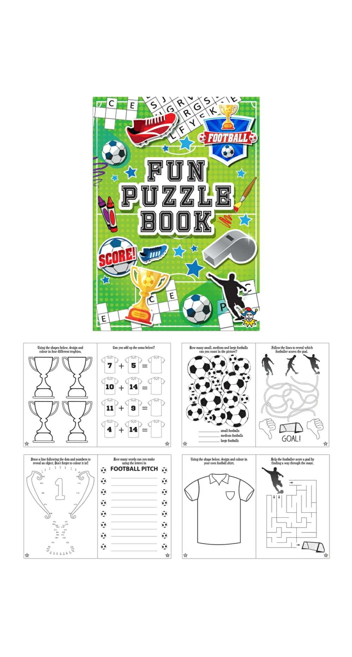 Mini Party Favor Football Puzzle Books (10.5x14.5cm)