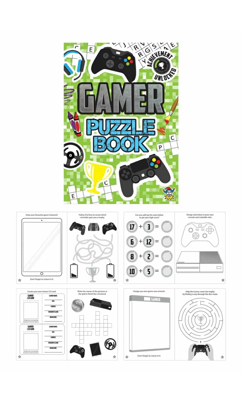 Mini Party Favor Gamer Puzzle Books (10.5x14.5cm)