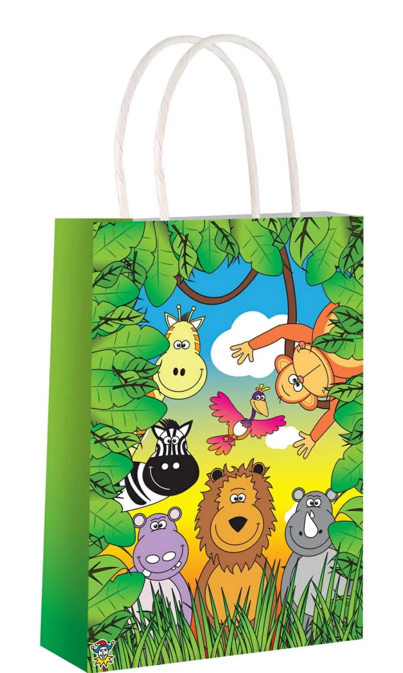 Jungle Animal Paper Party Bag with Handles