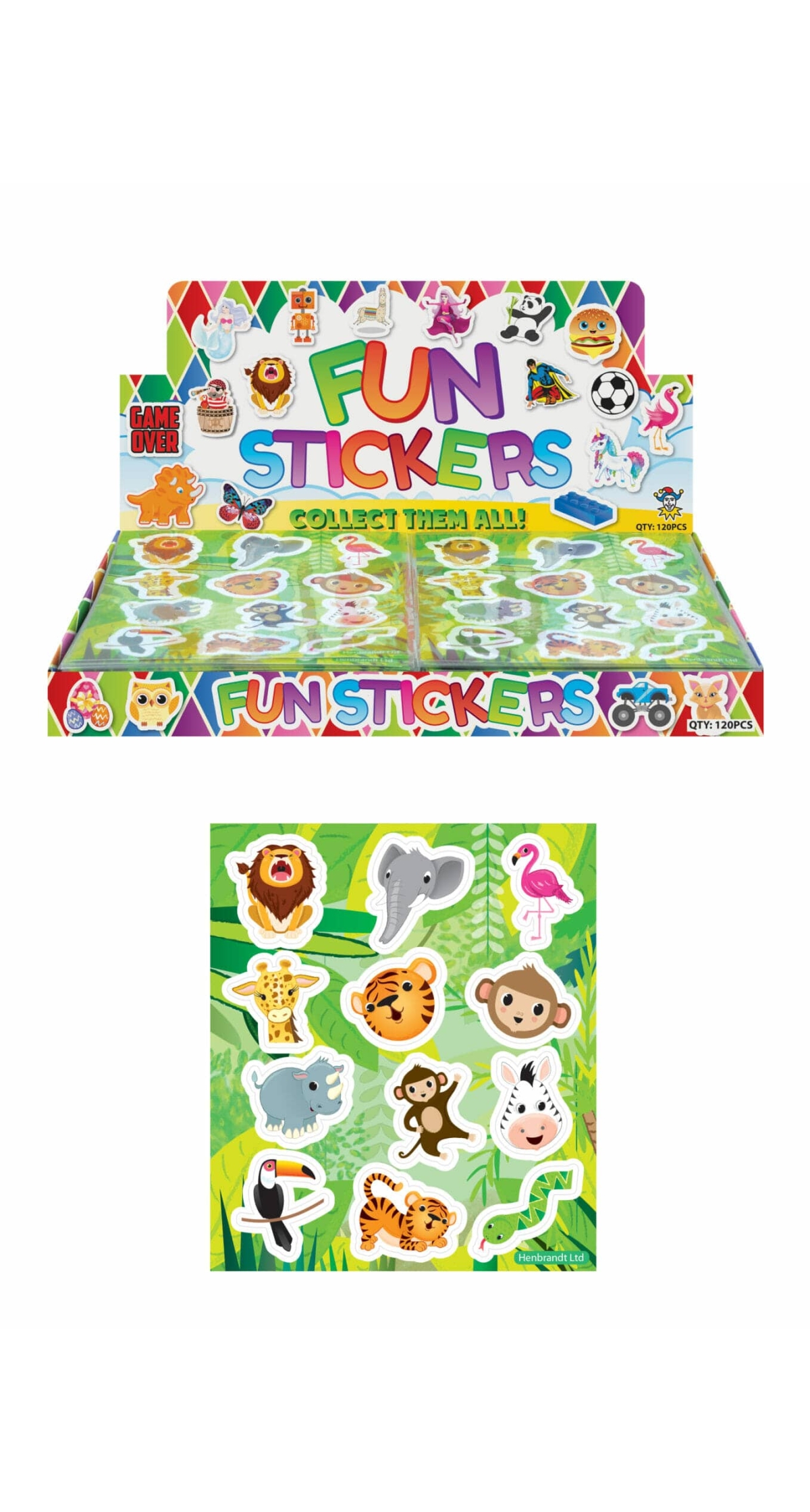 Mini Party Favor Jungle Sticker Sheets (10cm x 11.5cm) - 1pk