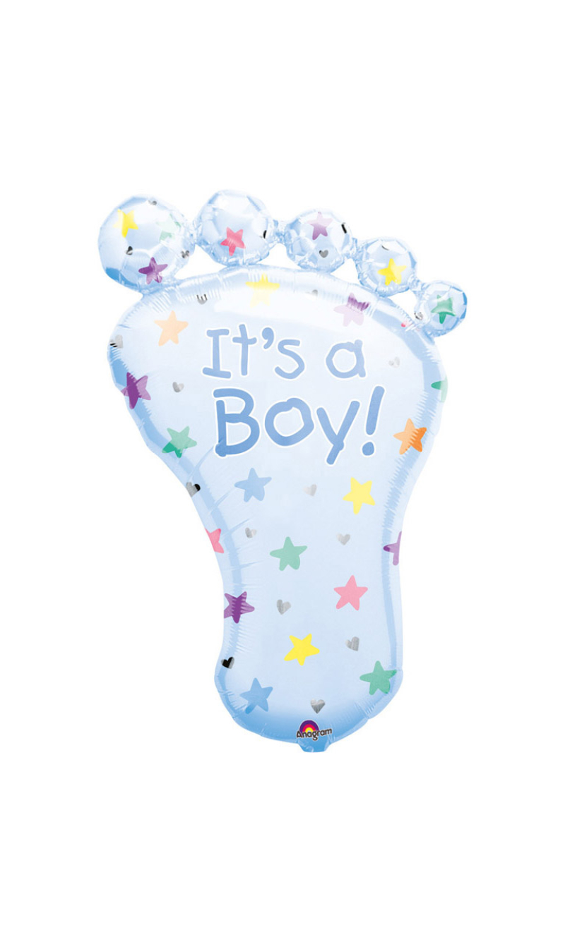 SuperShape Foot It's a Boy Foil Balloon (58 x 82cm)