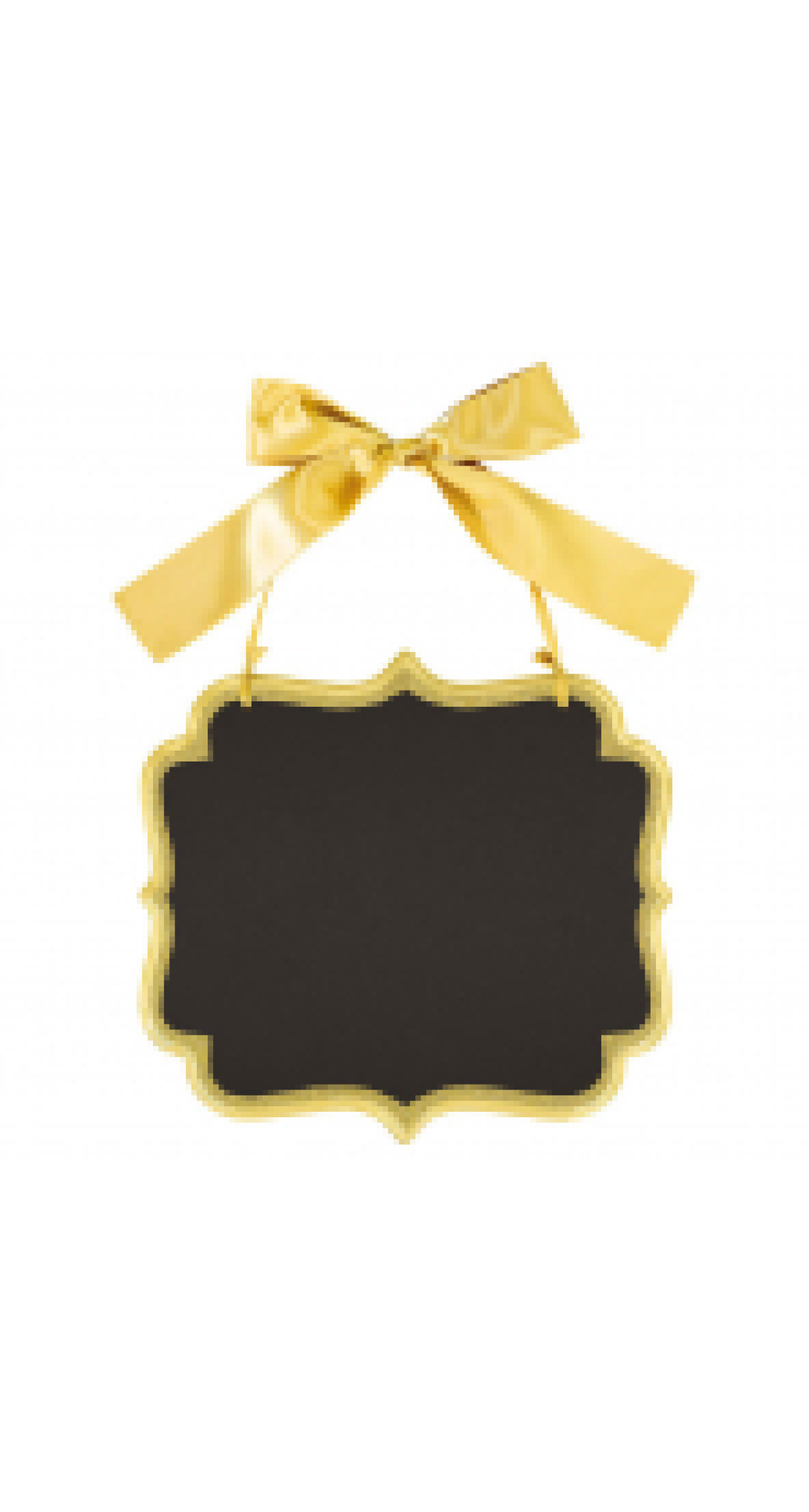 Chalkboard Sign Gold MDF (25.4 x 23.5cm)