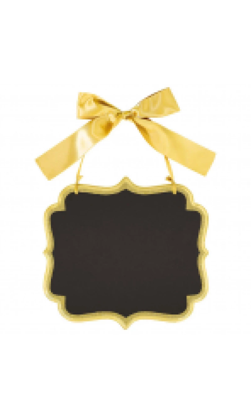 Chalkboard Sign Gold MDF (25.4 x 23.5cm)