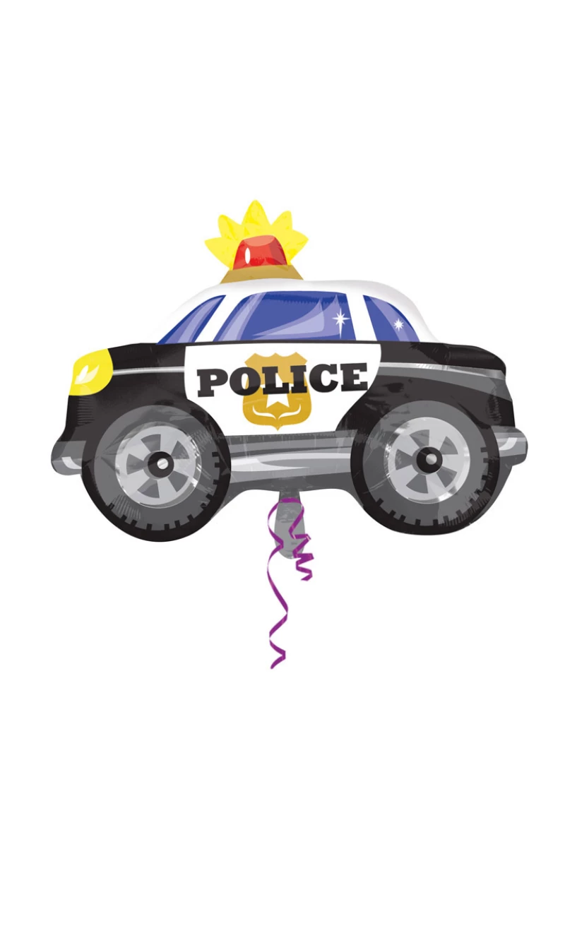 Junior Shape Police Car Foil Balloon - (60cm x 45cm)