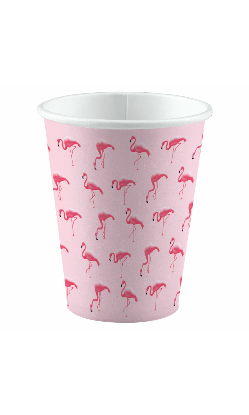Flamingo Paradise Paper Cups 250ml - 8pk