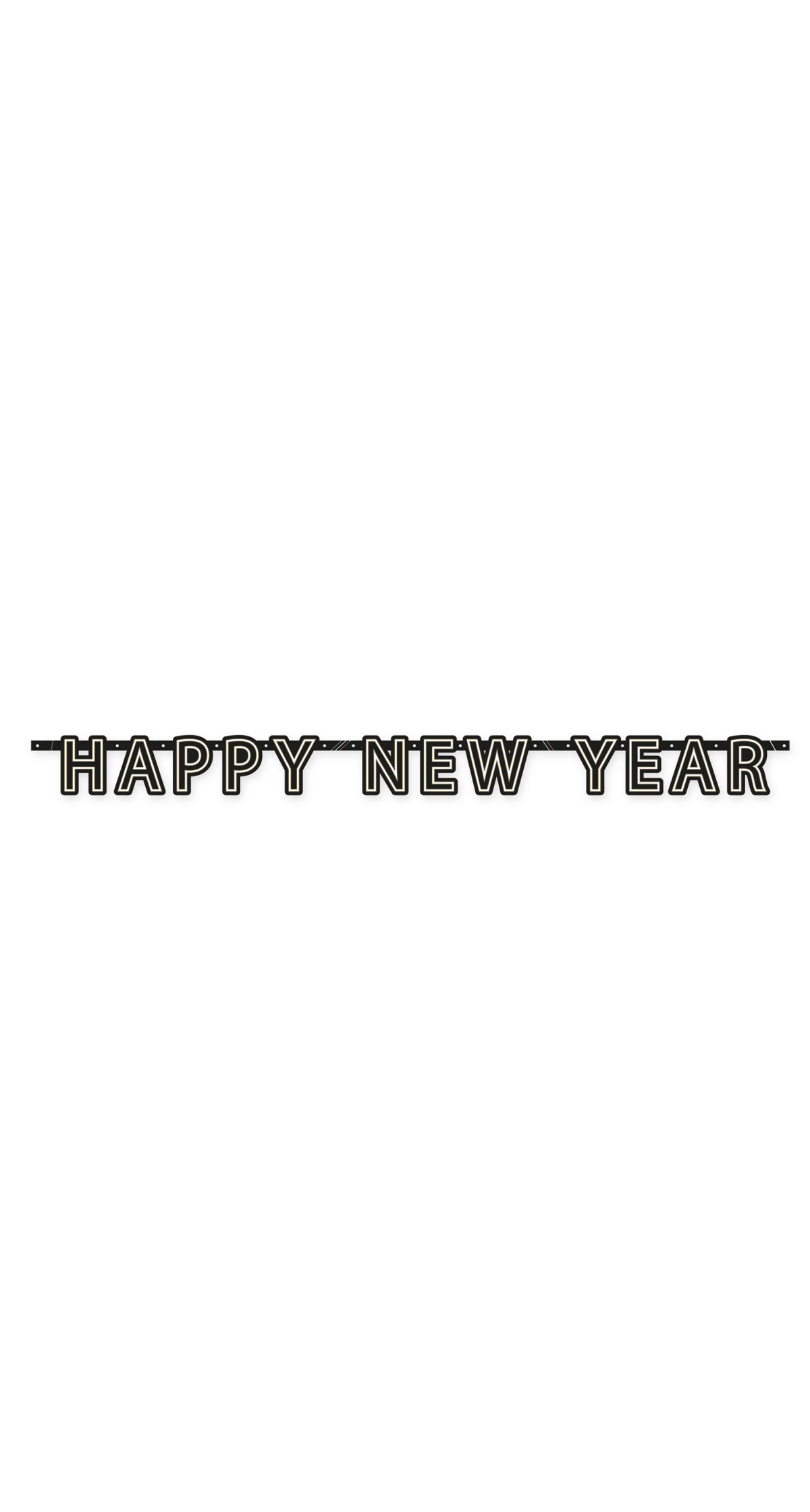 Happy New Year Letter Banner Elegant Wishes - 180 x 13.2cm