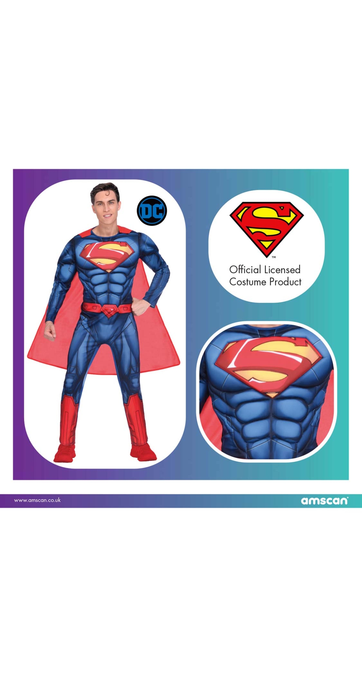 Licensed DC Classic Superman - Adult Size Medium