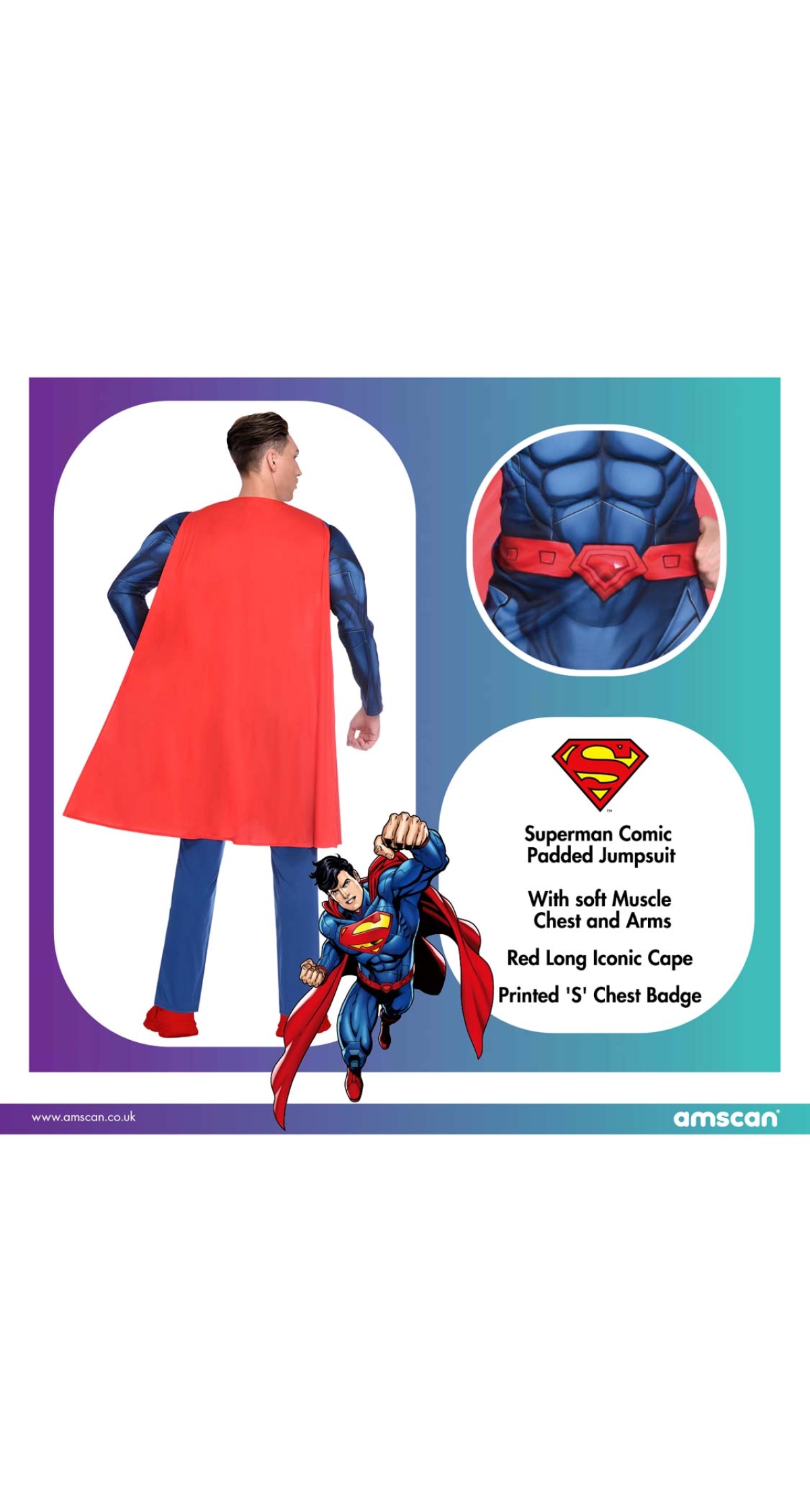 Licensed DC Classic Superman - Adult Size Medium