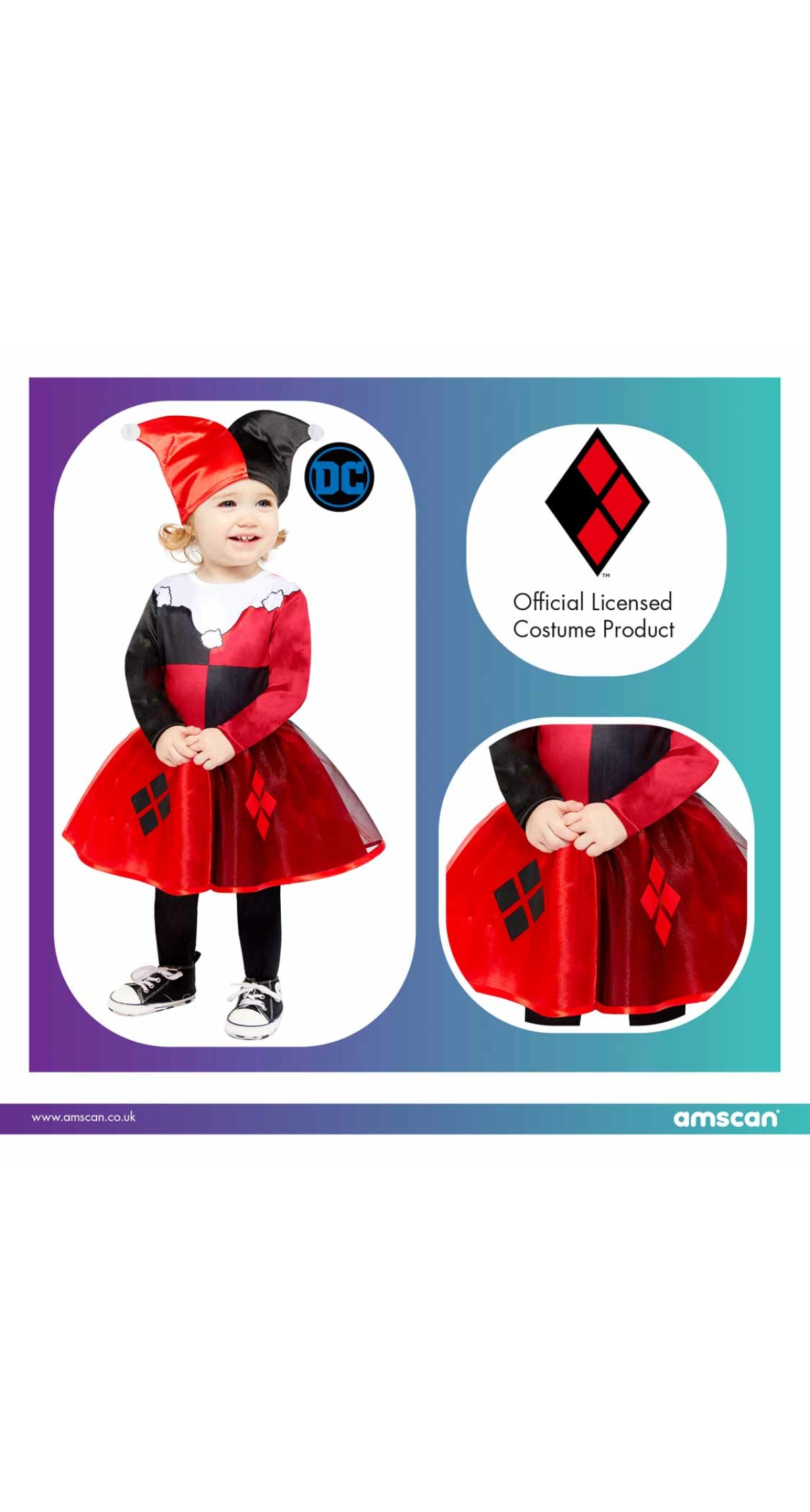 Official Licensed Cute Harley Quinn Costume - Age 12 to 18 Months