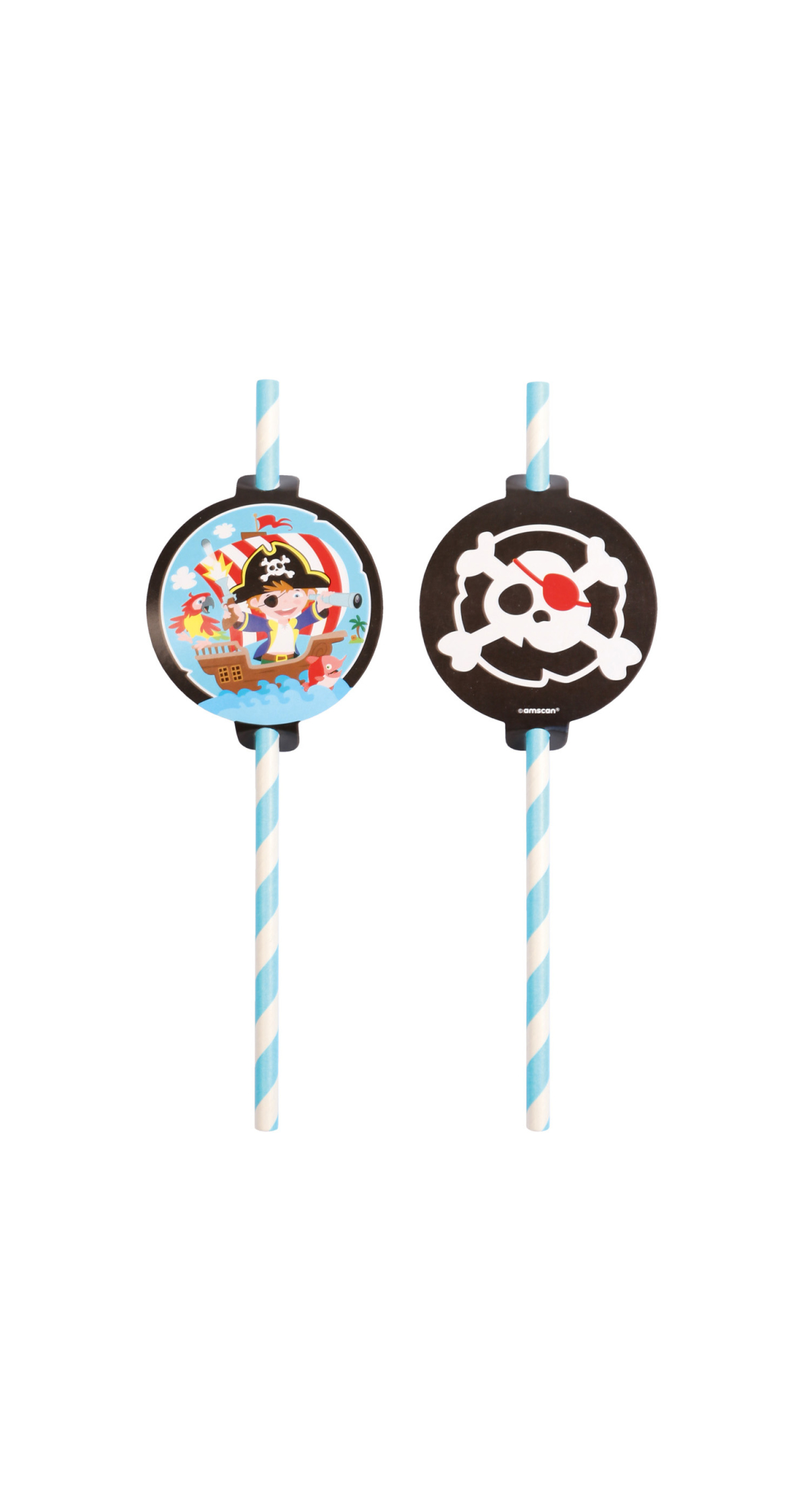 Pirate Paper Drinking Straws 19,7cm - 8pk