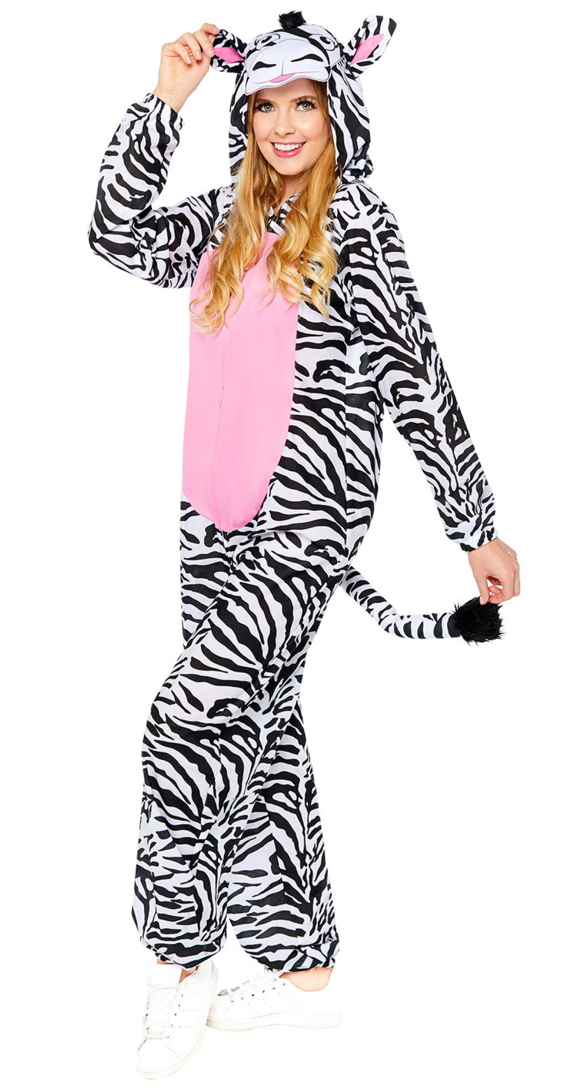 Cutie Zebra Onesie Costume - Adult Size Plus