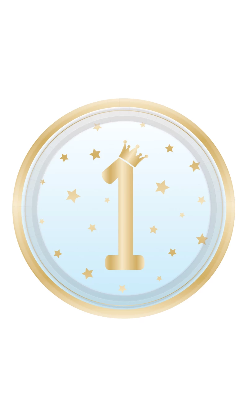 1st Birthday Blue Ombre Paper Plates 22.8cm – 8pk