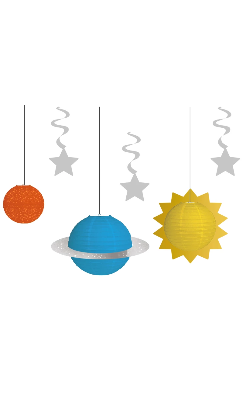 Space Party Hanging Decoration Kit - 6pcs