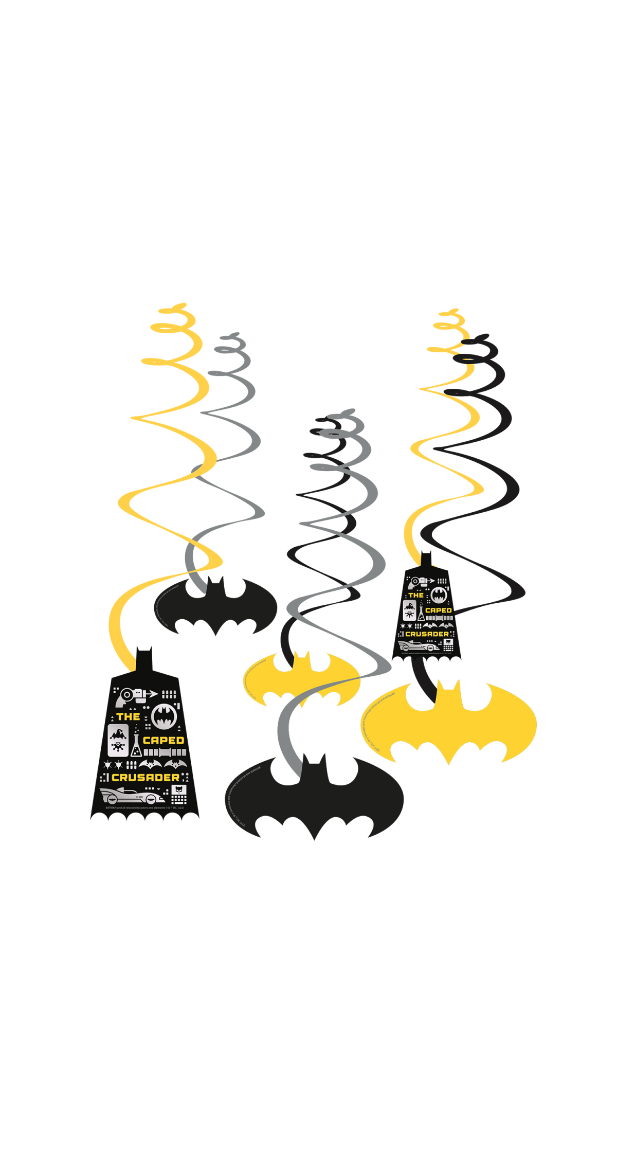 Batman Swirl Decorations Length 60cm - 6pk