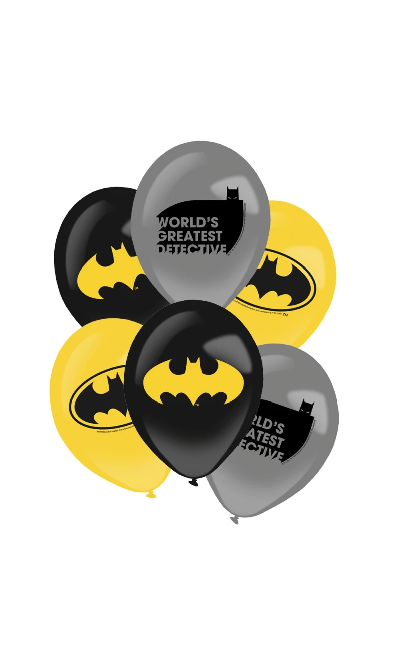 Batman Latex Balloons (27.5cm / 11") - 6pk